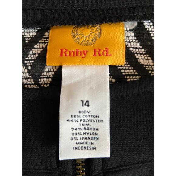 Ruby Road Jacket Womens Black White Size 14 Machu Picchu Tribal Printed Corpcore - Picture 4 of 6